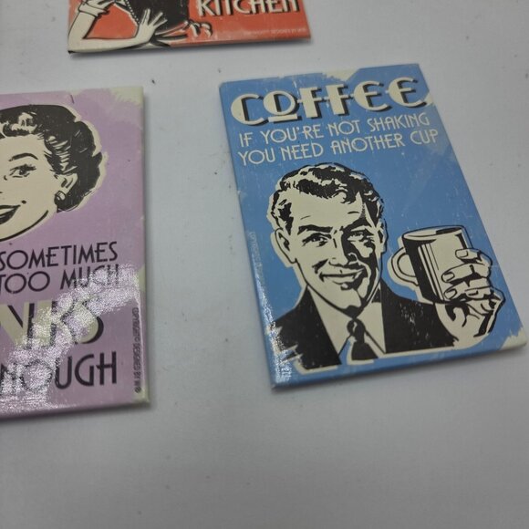 Vintage Style Quote Retro Metal Fridge Magnet Set of 5 - Picture 6 of 12